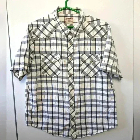 VINTAGE LEVI STRAUSS Size XL Women snap  buttom blouse short sleeves - Picture 1 of 9